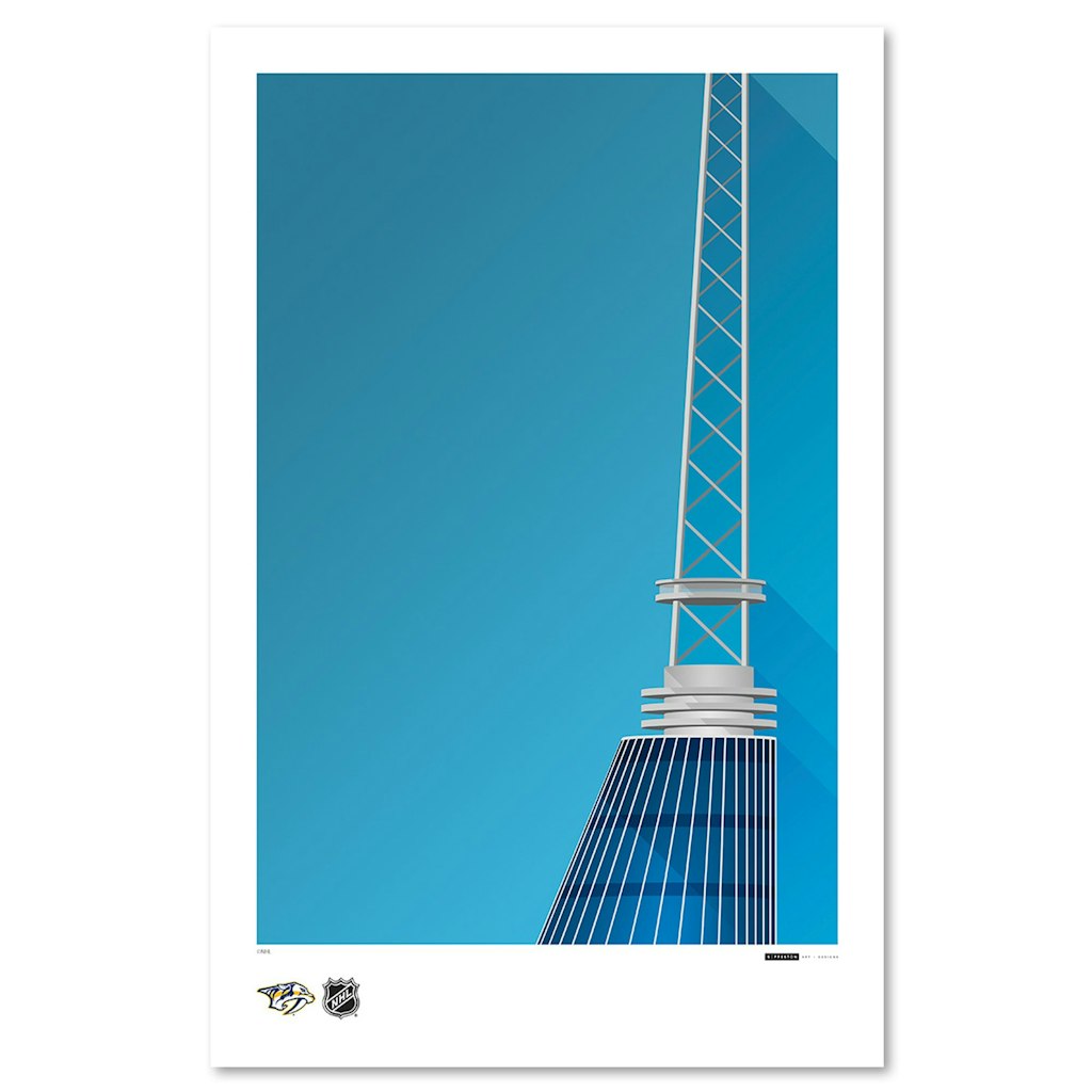 Nashville Predators 11" x 17" Bridgestone Arena Art Poster: $34.99