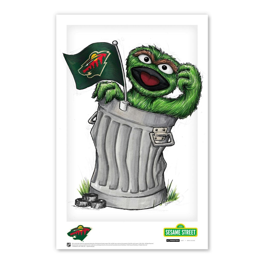 Oscar the Grouch Minnesota Wild 11" x 17" Poster Print: $39.99 Oscar the Grouch Minnesota Wild 11" x 17" Poster Print: $39.99