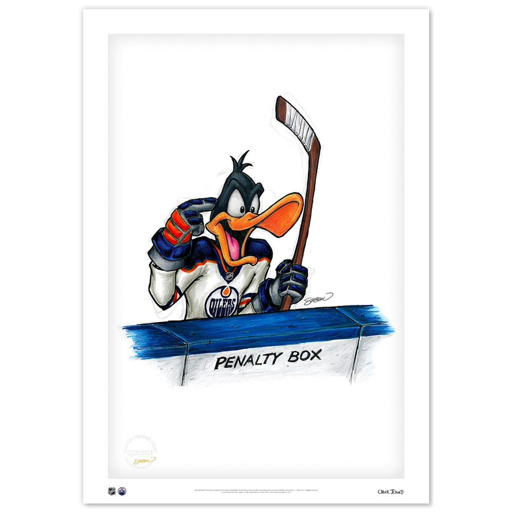Daffy Duck Edmonton Oilers 24\" x 36\" Fine Art Print: $159.99 Daffy Duck Edmonton Oilers 24\" x 36\" Fine Art Print: $159.99
