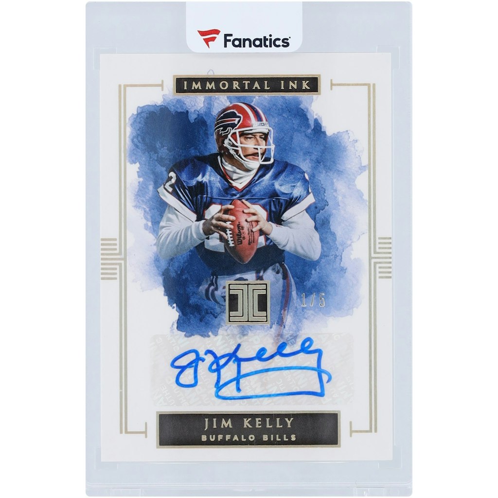 Jim Kelly Buffalo Bills Autographed 2016 Panini Impeccable Gold Trading Card: $299.99