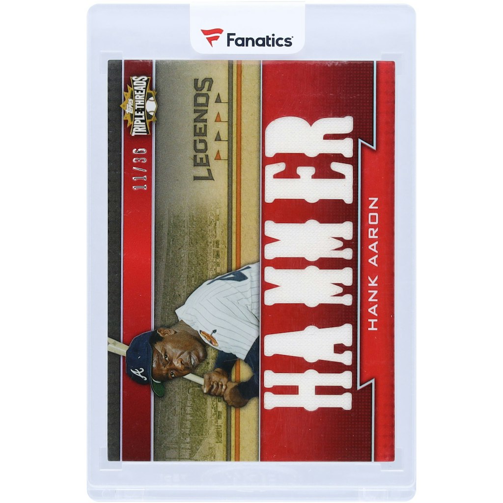 Hank Aaron Atlanta Braves 2011 Topps Triple Threads Multi Game-Used Relics Card: $299.99 Hank Aaron Atlanta Braves 2011 Topps Triple Threads Multi Game-Used Relics Card: $299.99