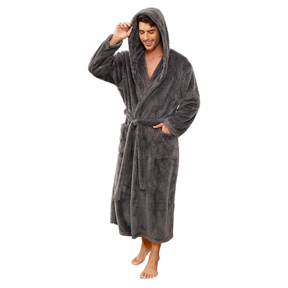 Vulcanodon Men's Hooded Plush Fleece Bathrobe: $23.82 Vulcanodon Men's Hooded Plush Fleece Bathrobe: $23.82