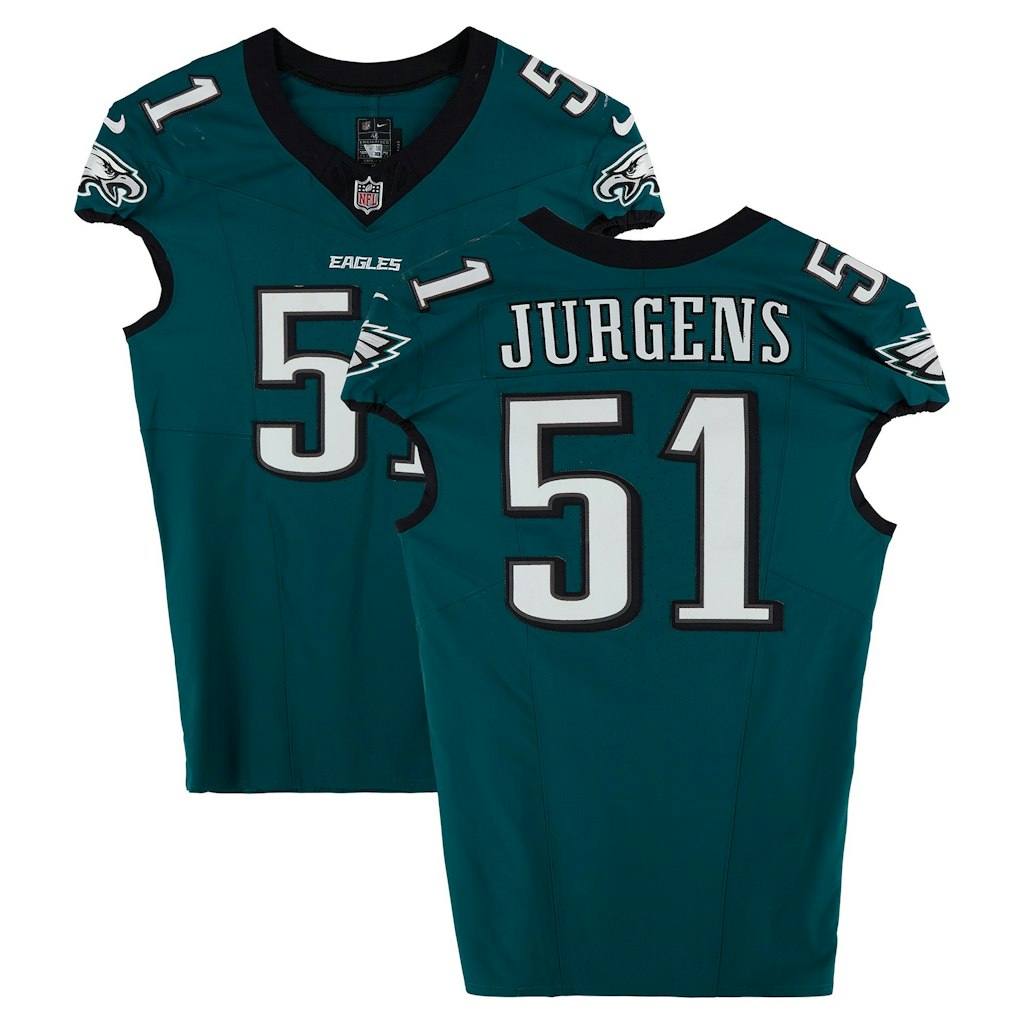 Cam Jurgens Philadelphia Eagles Game-Used #51 Jersey: $1,499.99 Cam Jurgens Philadelphia Eagles Game-Used #51 Jersey: $1,499.99