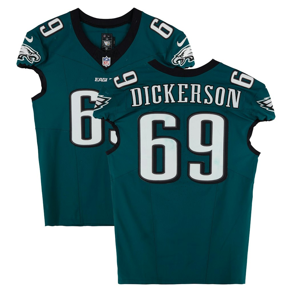 Landon Dickerson Philadelphia Eagles Game-Used Jersey: $2,499.99 Landon Dickerson Philadelphia Eagles Game-Used Jersey: $2,499.99