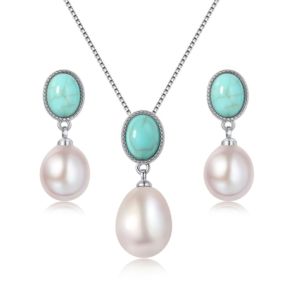Bamiki Pearl Necklace and Earring Jewelry Set: $23.99 Bamiki Pearl Necklace and Earring Jewelry Set: $23.99