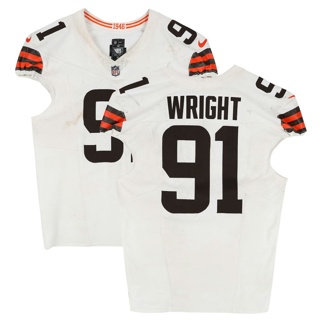 Alex Wright Cleveland Browns Game-Used #91 Jersey: $699.99 Alex Wright Cleveland Browns Game-Used #91 Jersey: $699.99