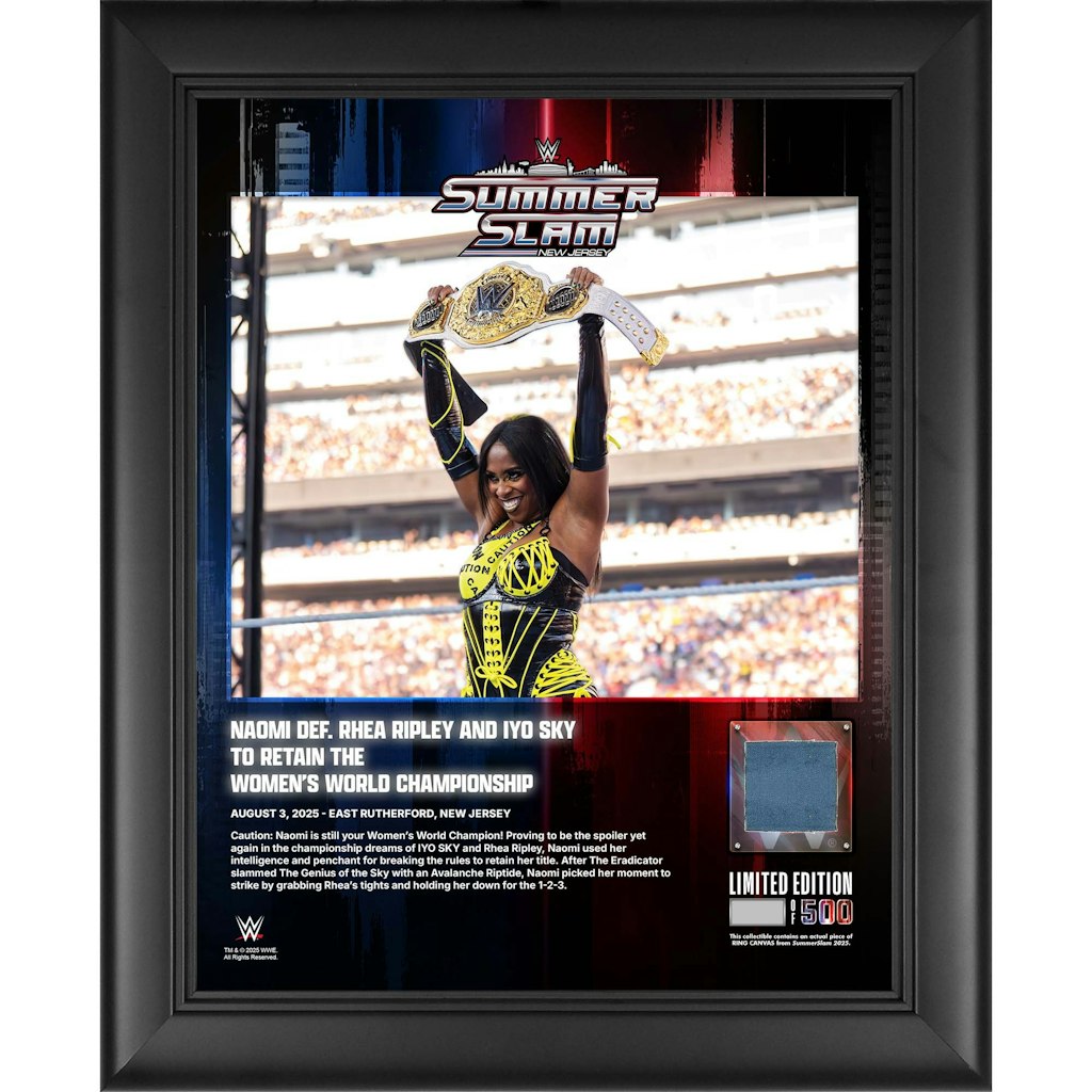 Naomi 2025 SummerSlam 13" x 16" Framed Match-Used Canvas Collage: $69.99 Naomi 2025 SummerSlam 13" x 16" Framed Match-Used Canvas Collage: $69.99