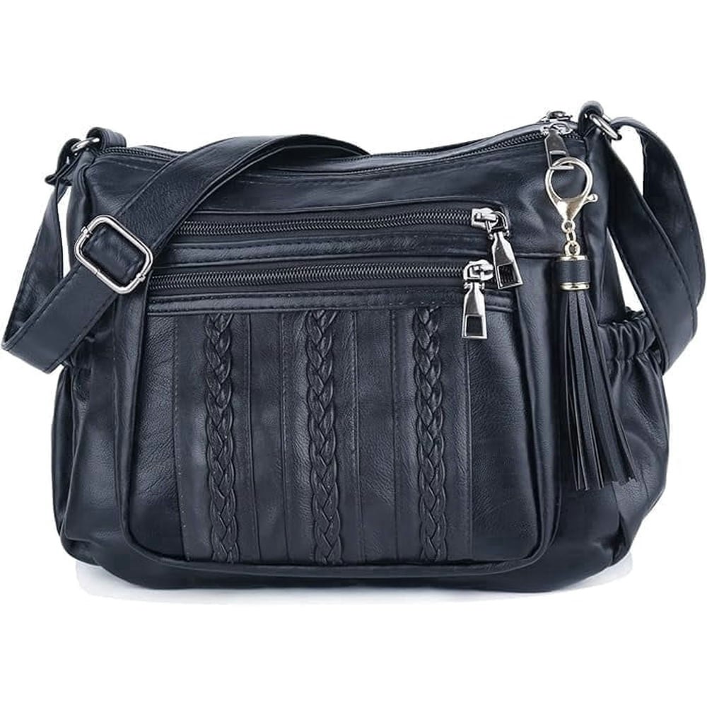 Women's PU Leather Multi-Pocket Crossbody Purse: $12.99 Women's PU Leather Multi-Pocket Crossbody Purse: $12.99