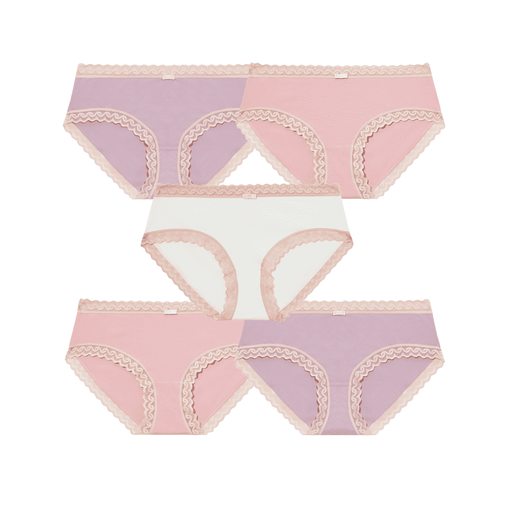 CF Cotton Lace Trim Hipster Panties 5-Pack: $21.89 CF Cotton Lace Trim Hipster Panties 5-Pack: $21.89