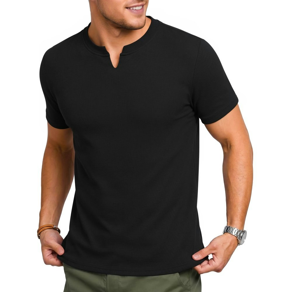 Richcoin Men's V-Neck Henley Muscle T-Shirt: $13.98 Richcoin Men's V-Neck Henley Muscle T-Shirt: $13.98