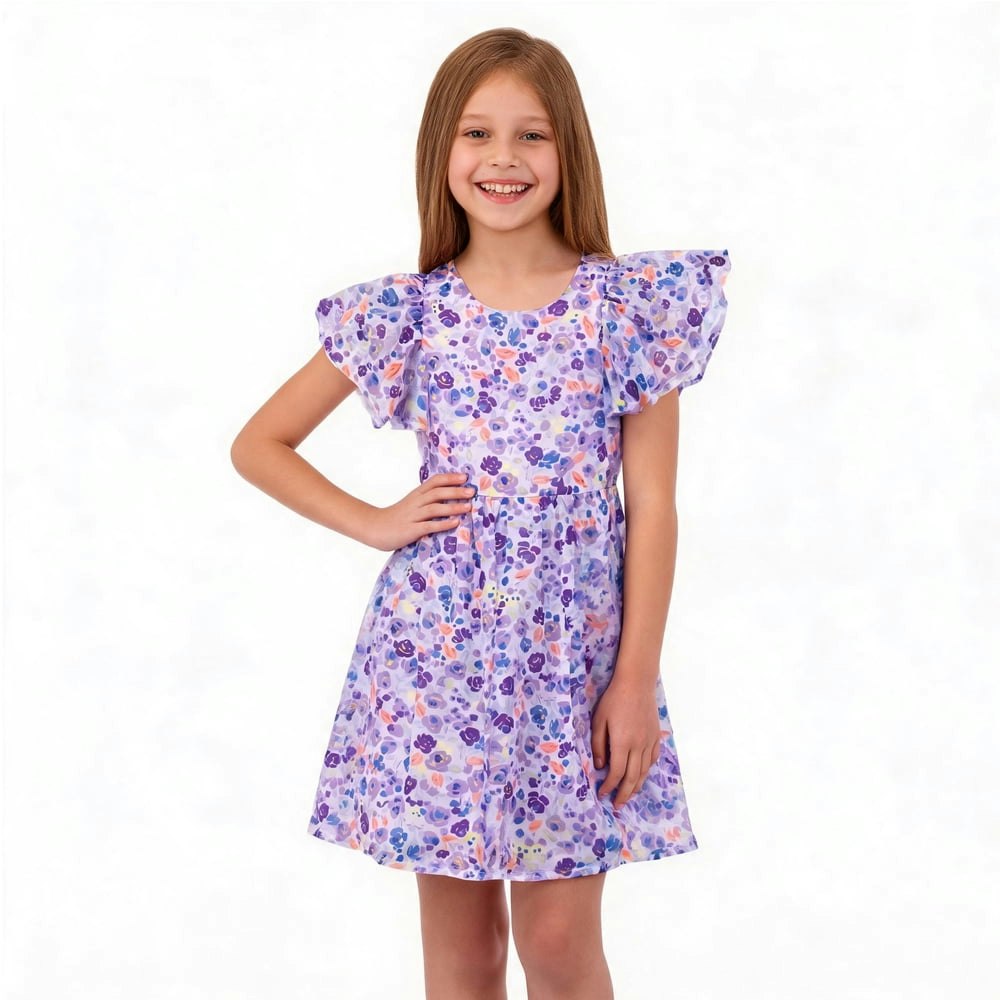 Nipaxo Girls Floral Chiffon Flutter Sleeve Dress: $13.99 Nipaxo Girls Floral Chiffon Flutter Sleeve Dress: $13.99