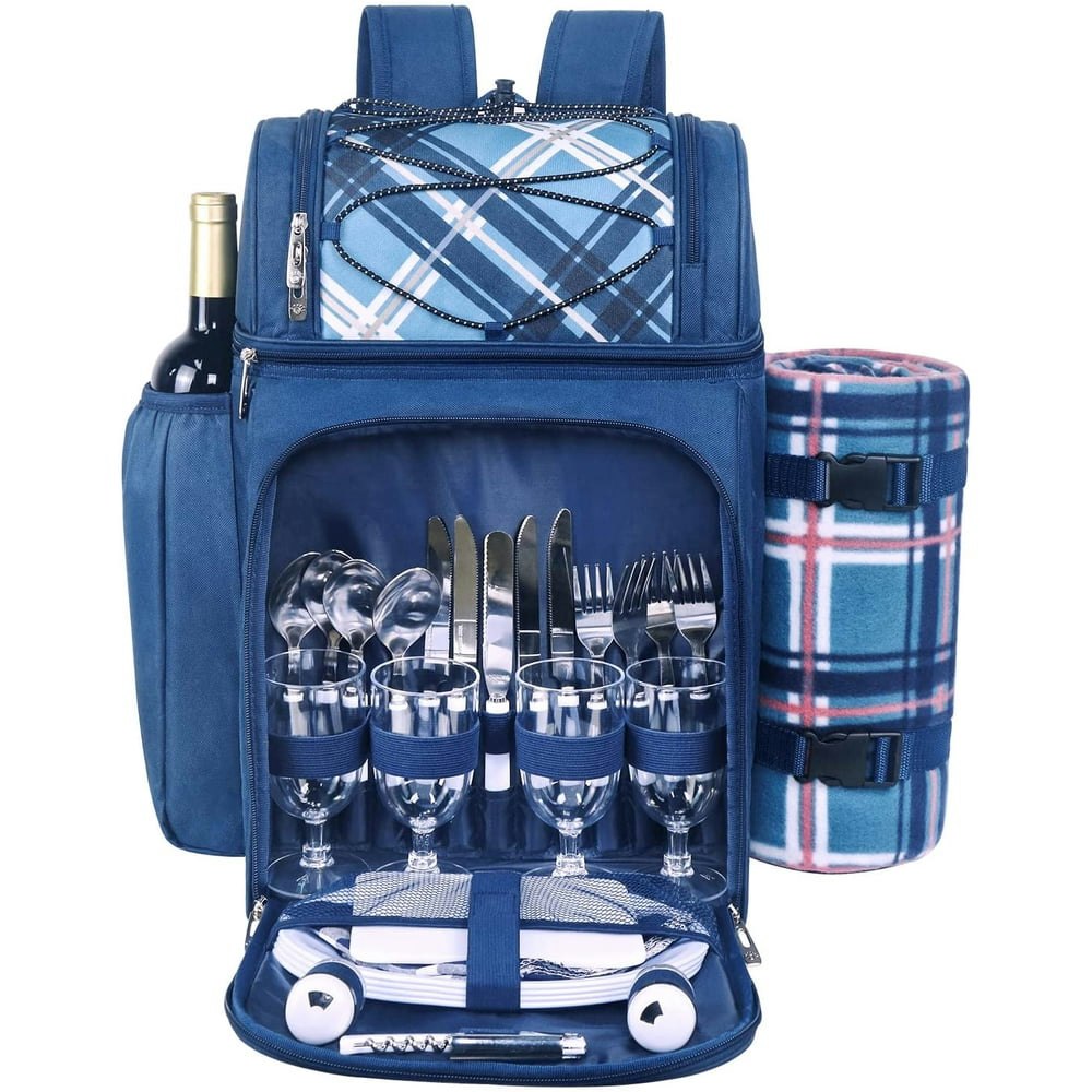 Hap Tim 4-Person Picnic Basket Backpack with Cutlery Set and Blanket: $45.99 Hap Tim 4-Person Picnic Basket Backpack with Cutlery Set and Blanket: $45.99
