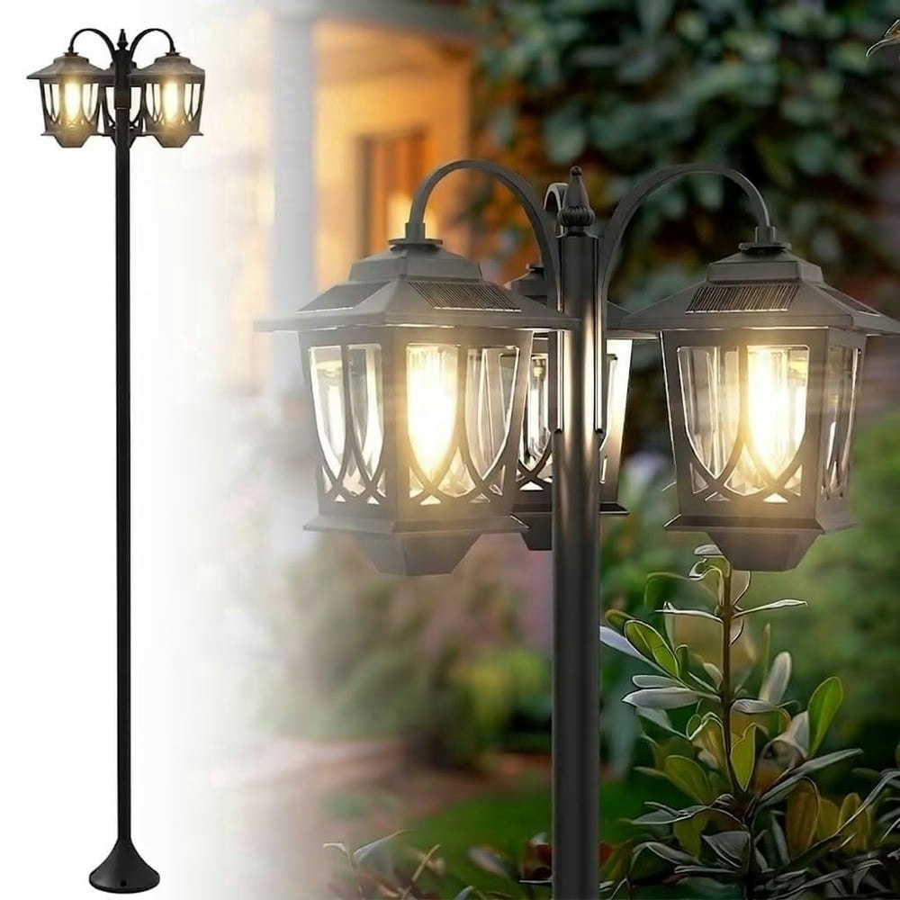 Deraysion 73-Inch 3-Head Solar Lamp Post Light: $59.99 Deraysion 73-Inch 3-Head Solar Lamp Post Light: $59.99