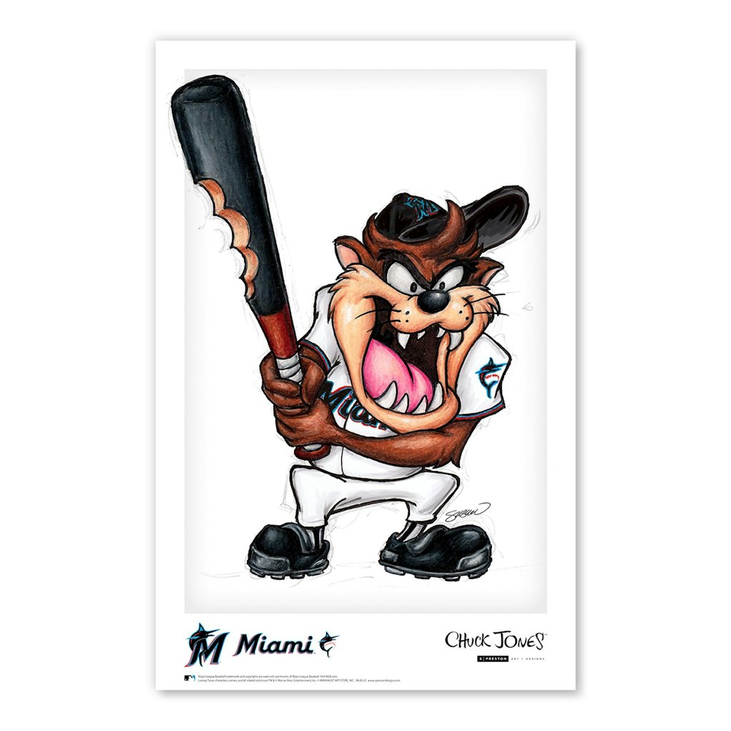Tasmanian Devil Miami Marlins 11" x 17" Poster Print: $44.99 Tasmanian Devil Miami Marlins 11" x 17" Poster Print: $44.99