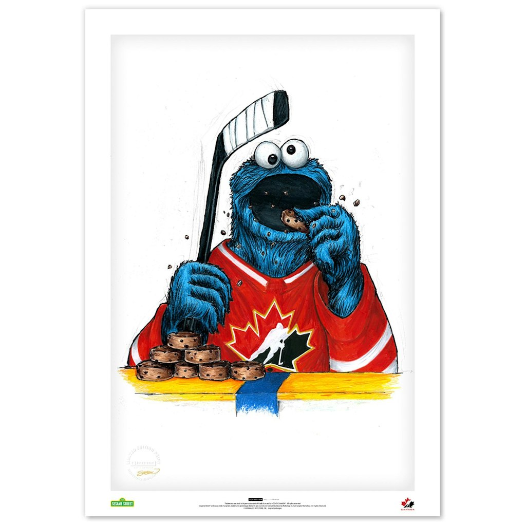 Hockey Canada Cookie Monster 14" x 20" Fine Art Print: $79.99