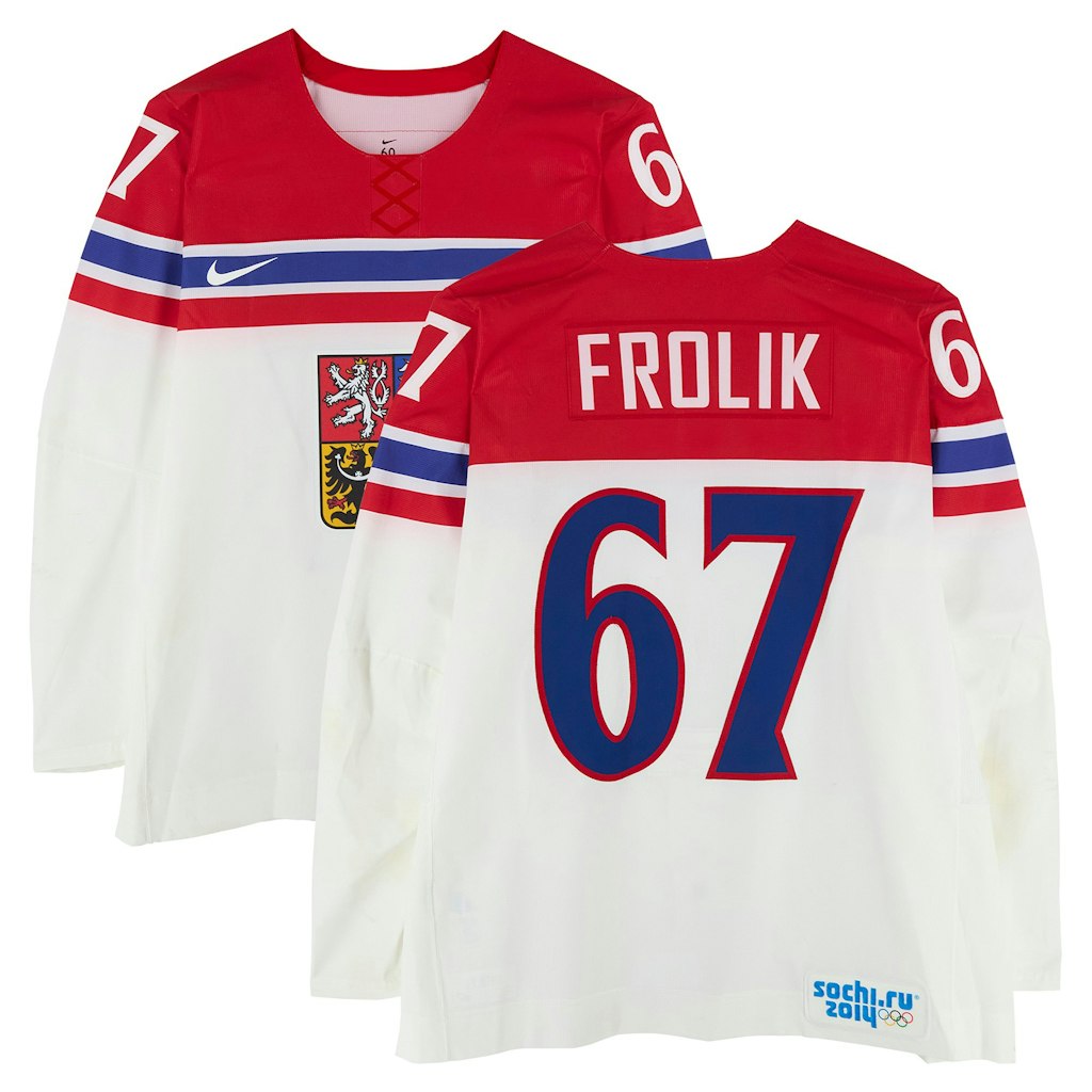 Michael Frolik Game-Used 2014 Olympic Team Czech Republic Jersey: $1,999.99 Michael Frolik Game-Used 2014 Olympic Team Czech Republic Jersey: $1,999.99