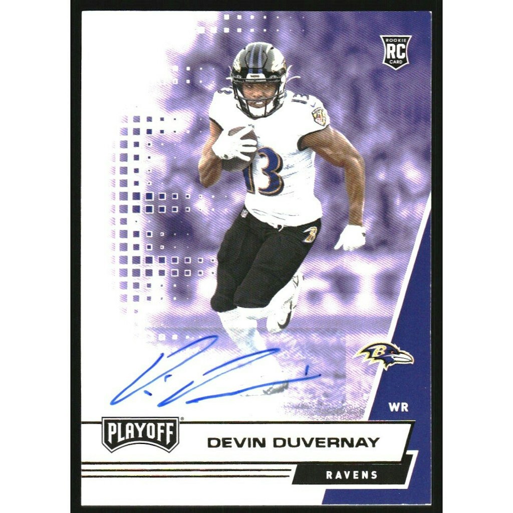 Devin Duvernay 2020 Playoff Rookie Autograph #233: $12 Devin Duvernay 2020 Playoff Rookie Autograph #233: $12