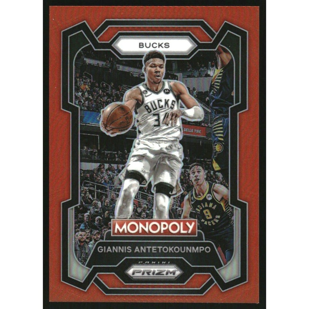 2023-24 Panini Prizm Monopoly Orange Giannis Antetokounmpo #49 Trading Card: $10