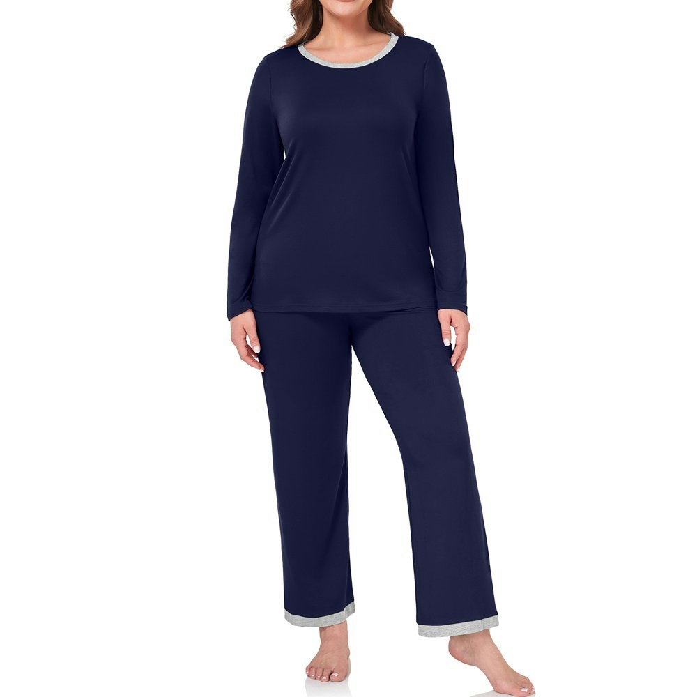 Cueply Women's Plus Size Long Sleeve Pajama Set: $19.99 Cueply Women's Plus Size Long Sleeve Pajama Set: $19.99