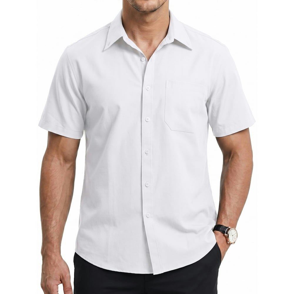 Men's Short Sleeve Oxford Dress Shirt: $17.98 Men's Short Sleeve Oxford Dress Shirt: $17.98