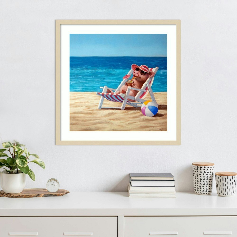 Amanti Art 25"x25" Hello Sunshine by Lucia Heffernan Wood Framed Wall Art Print: $166.99