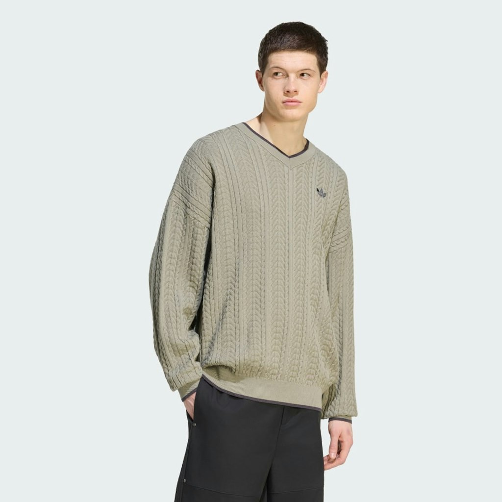 Cable Knit V-Neck Sweater: $100 Cable Knit V-Neck Sweater: $100