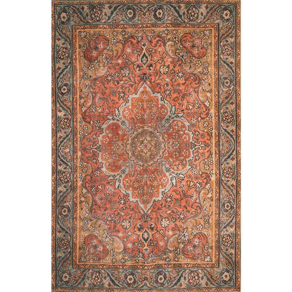 Cayetana 2' x 3' Vintage Distressed Machine Washable Area Rug: $26.87