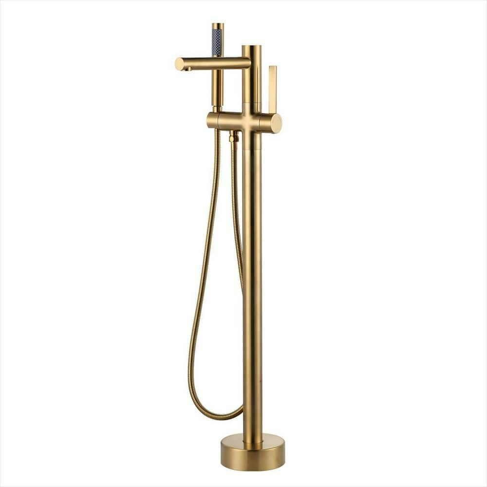 2-Handle Freestanding Tub Faucet with Hand Shower: $250.32