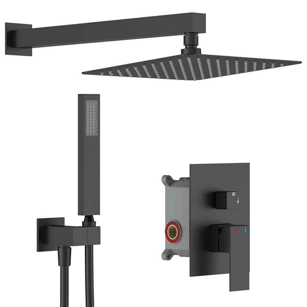 12-Inch Wall-Mount High-Pressure Shower Faucet and Hand Shower 2-Pack: $217.96