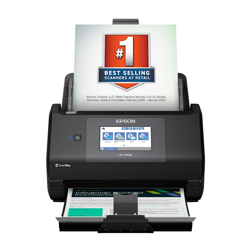 Epson WorkForce ES-590W Wireless Desktop Duplex Document Scanner: $389.99 Epson WorkForce ES-590W Wireless Desktop Duplex Document Scanner: $389.99