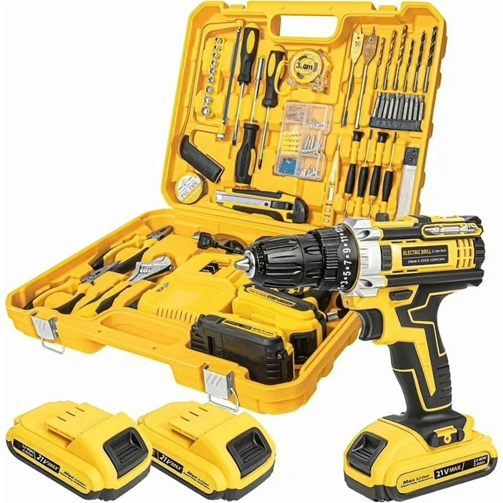 21V Cordless Drill and Tool Kit 120-Piece Set: $49.99 21V Cordless Drill and Tool Kit 120-Piece Set: $49.99