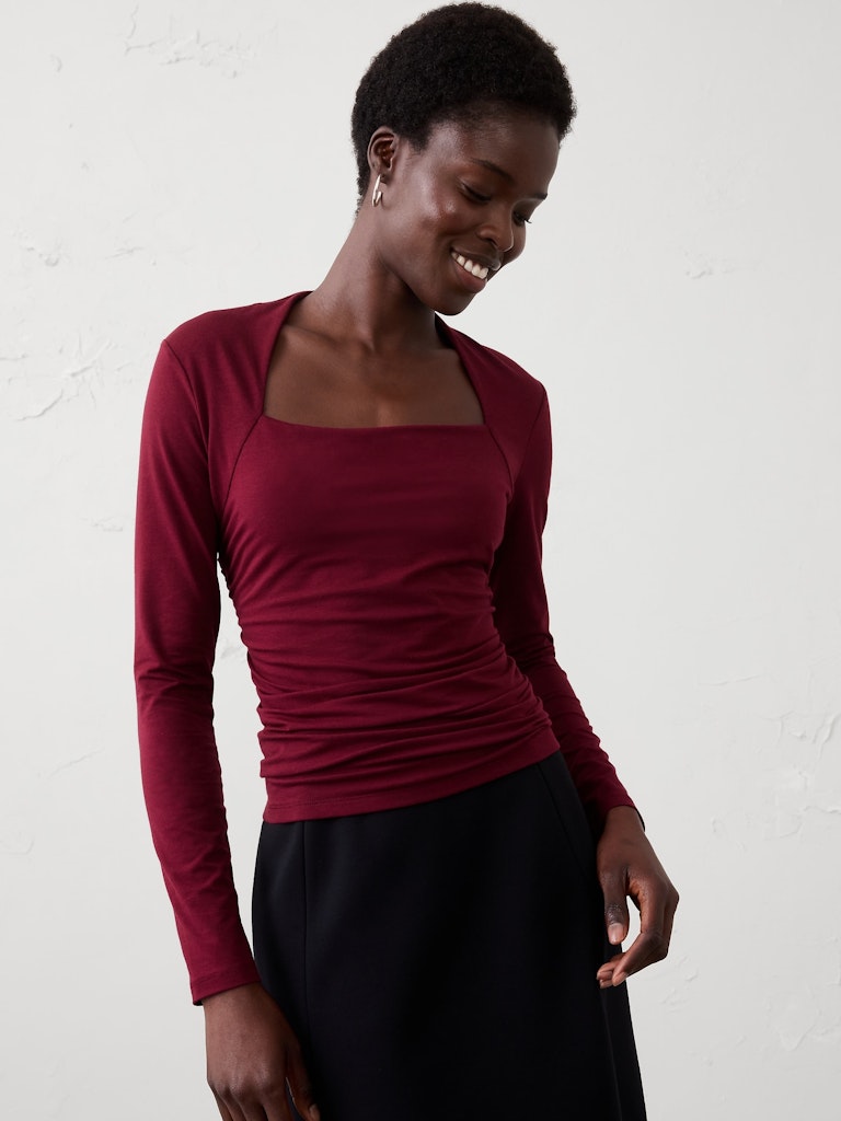 Soft Stretch Square-Neck Top: $33 Soft Stretch Square-Neck Top: $33