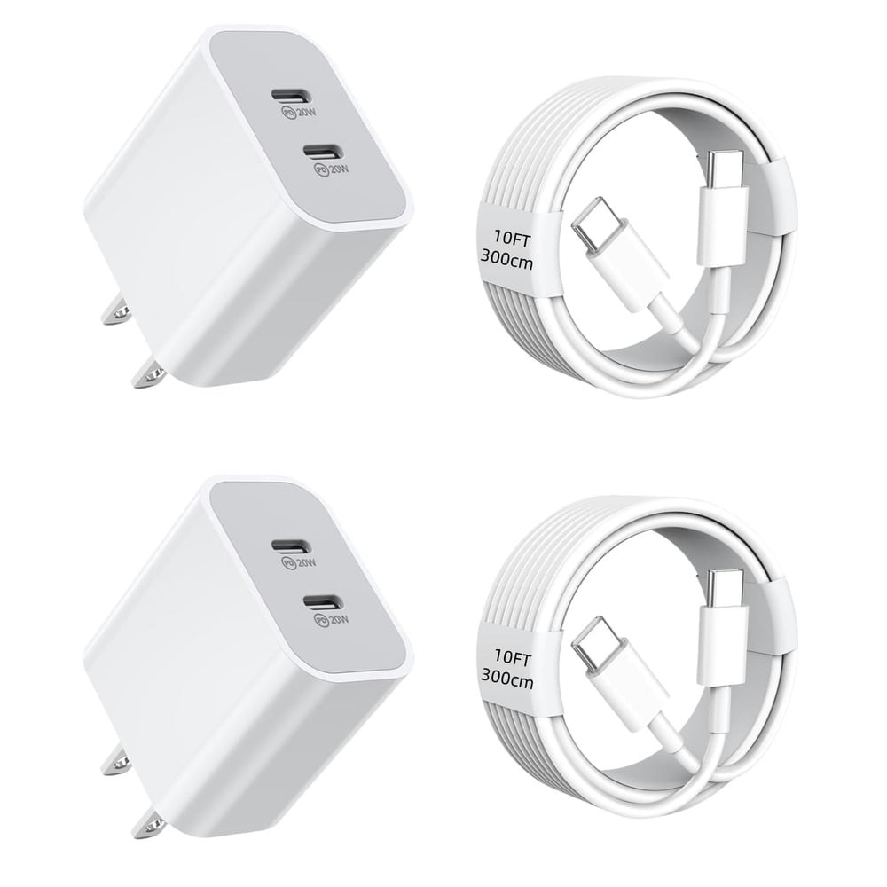 20W Dual Port USB C Charger with 10ft USB C Cable: $15.19 20W Dual Port USB C Charger with 10ft USB C Cable: $15.19