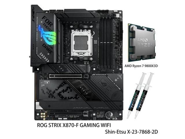 Asus ROG Strix X870-F Gaming WiFi Motherboard and AMD Ryzen 7 9800X3D Processor Combo: $1,399.99 Asus ROG Strix X870-F Gaming WiFi Motherboard and AMD Ryzen 7 9800X3D Processor Combo: $1,399.99