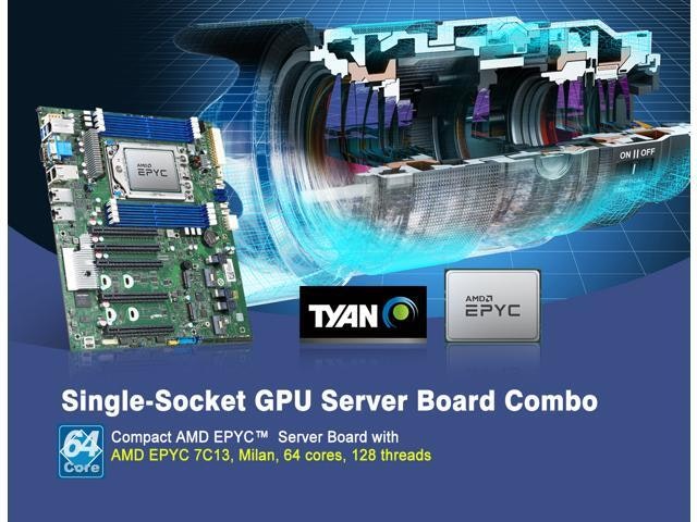 Tyan S8030GM2NE-2T ATX Server Motherboard with AMD Epyc 7C13 Processor: $2,678.19 Tyan S8030GM2NE-2T ATX Server Motherboard with AMD Epyc 7C13 Processor: $2,678.19