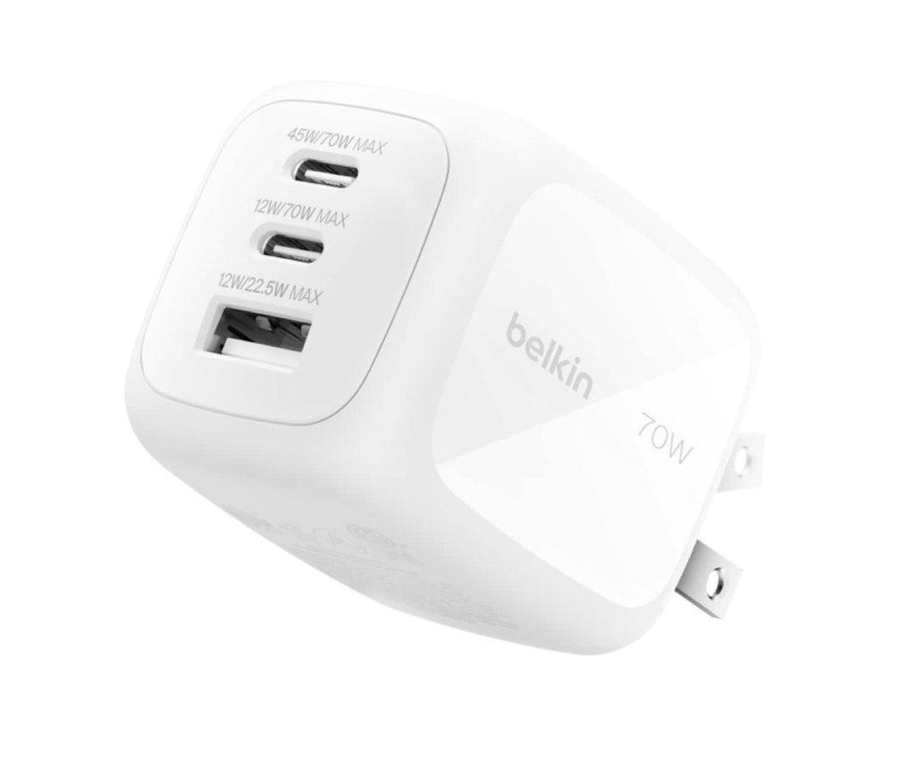 Belkin 70W 3-Port GaN Wall Charger: $39.99 Belkin 70W 3-Port GaN Wall Charger: $39.99