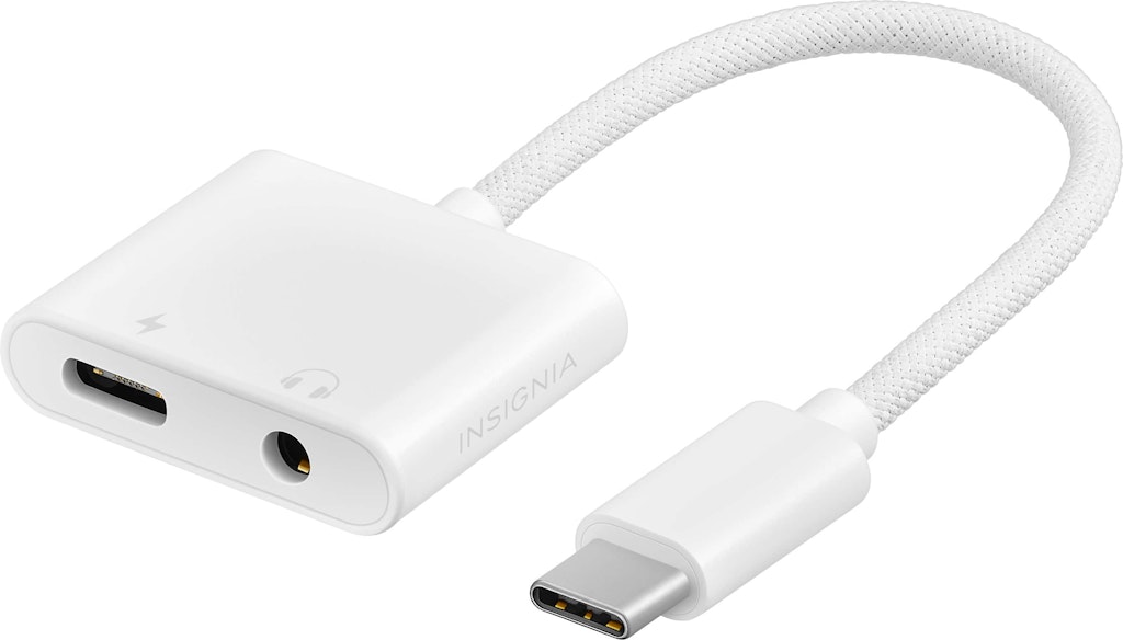 Insignia USB-C to 3.5mm Audio Adapter with Charging: $18.99