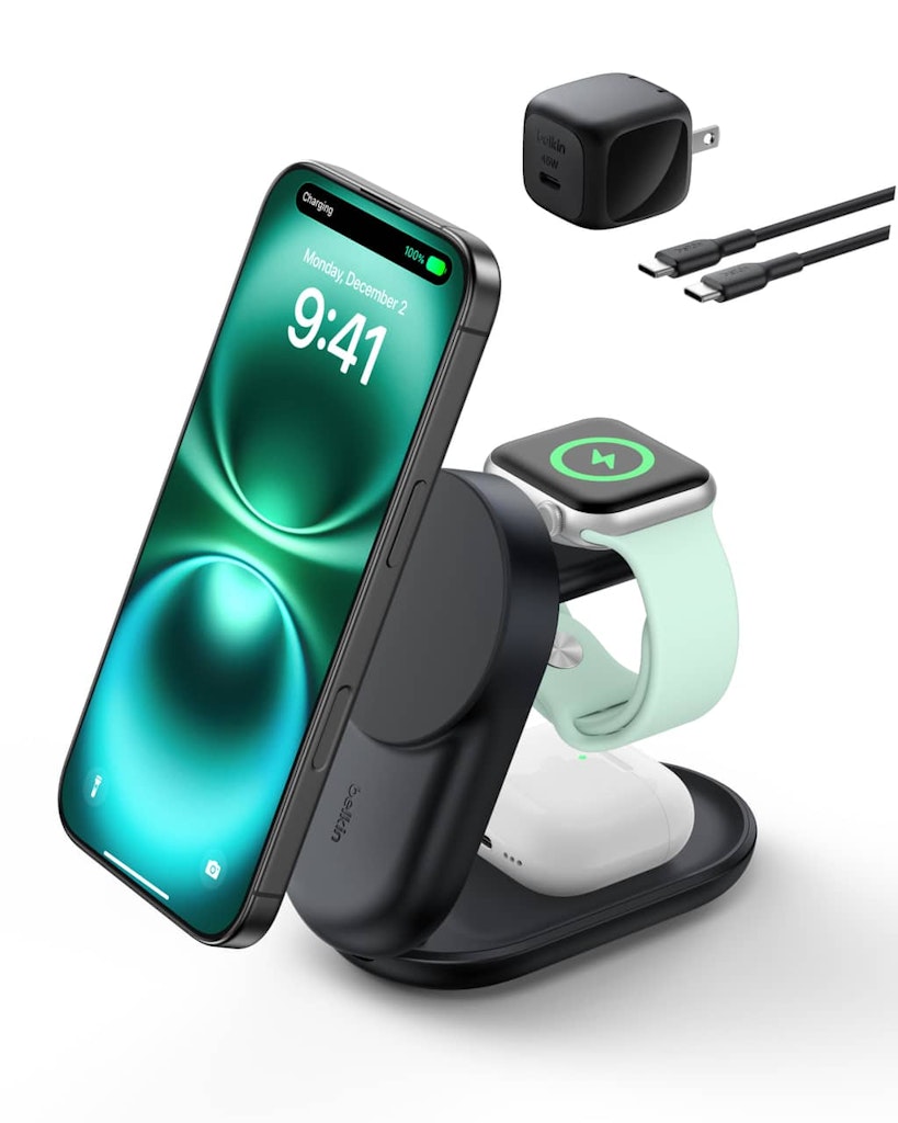 Belkin 3-in-1 Foldable Magnetic Qi2 Charging Stand: $99.99 Belkin 3-in-1 Foldable Magnetic Qi2 Charging Stand: $99.99