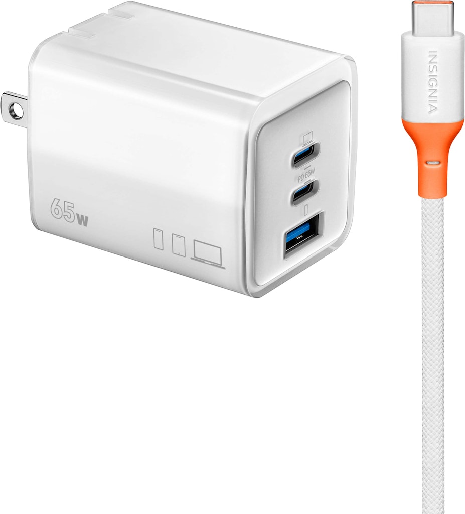 Insignia 65W Wall Charger with 6-Foot USB-C Cable: $29.99 Insignia 65W Wall Charger with 6-Foot USB-C Cable: $29.99