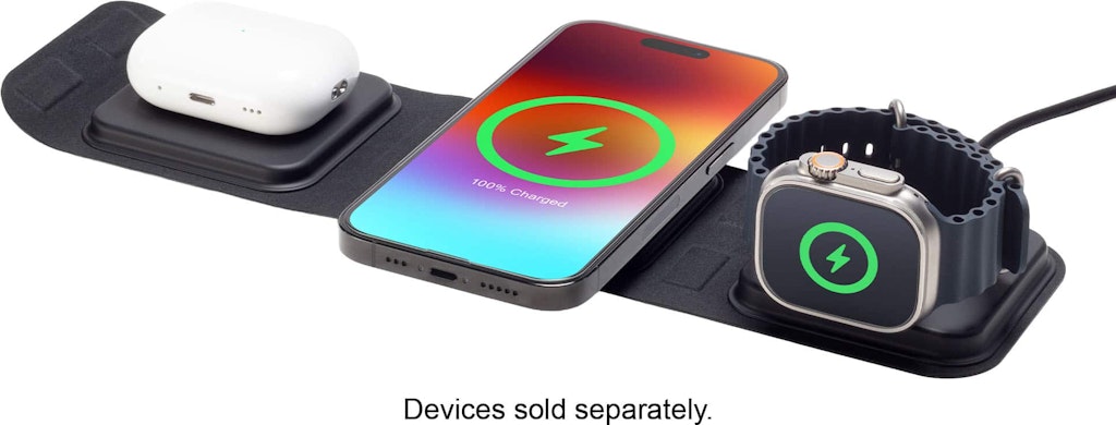 Mophie 3-in-1 Universal Wireless Travel Charger with MagSafe: $69.99 Mophie 3-in-1 Universal Wireless Travel Charger with MagSafe: $69.99