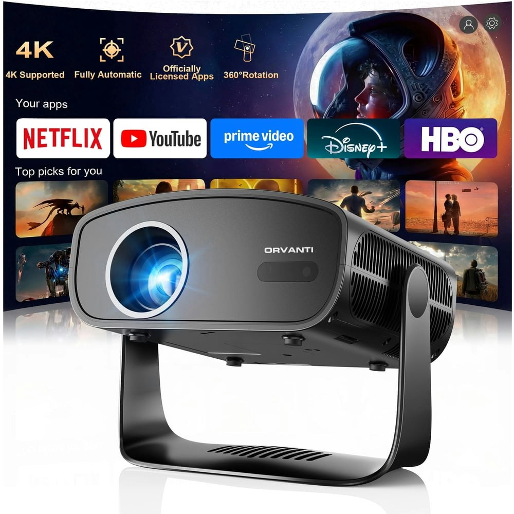 Orvanti 1080p Smart Home Theater Projector: $125.99