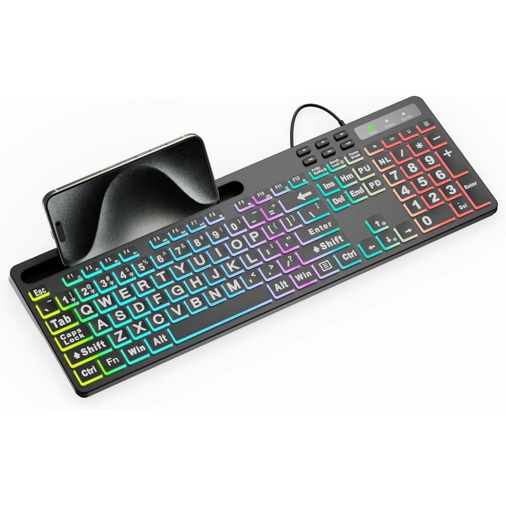 Marvo Wired Large Print Backlit Full-Size Keyboard: $17.99 Marvo Wired Large Print Backlit Full-Size Keyboard: $17.99