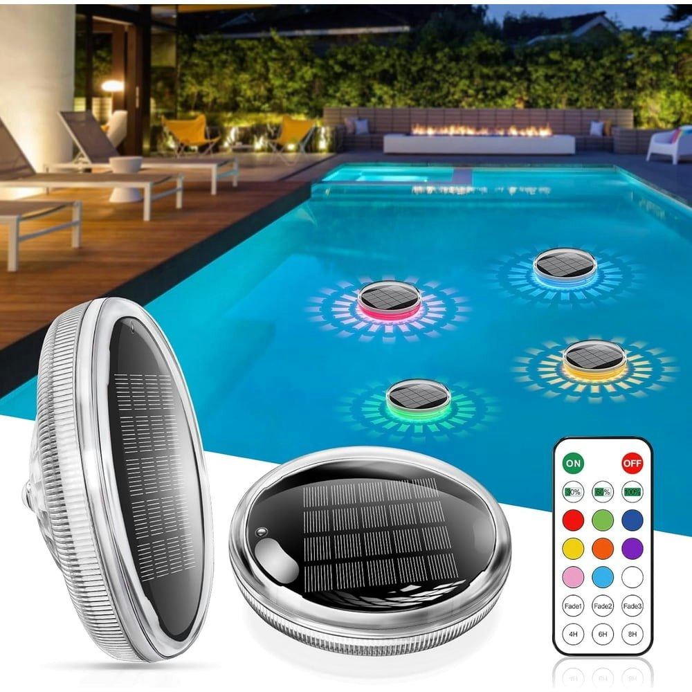 Solar Rechargeable Floating Pool Lights 2-Pack: $17.99 Solar Rechargeable Floating Pool Lights 2-Pack: $17.99