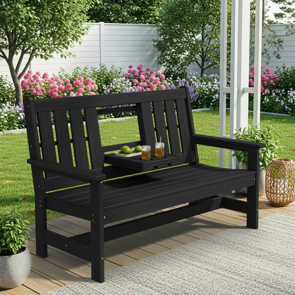 Serwall 58-Inch 3-Person HDPE Outdoor Patio Bench: $259.99 Serwall 58-Inch 3-Person HDPE Outdoor Patio Bench: $259.99