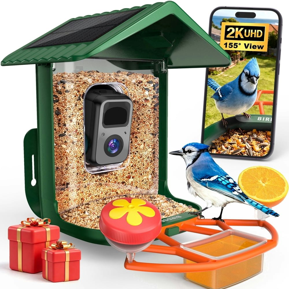 Solar-Powered 2K Wireless Bird Feeder Camera with 32GB Card: $99.99 Solar-Powered 2K Wireless Bird Feeder Camera with 32GB Card: $99.99