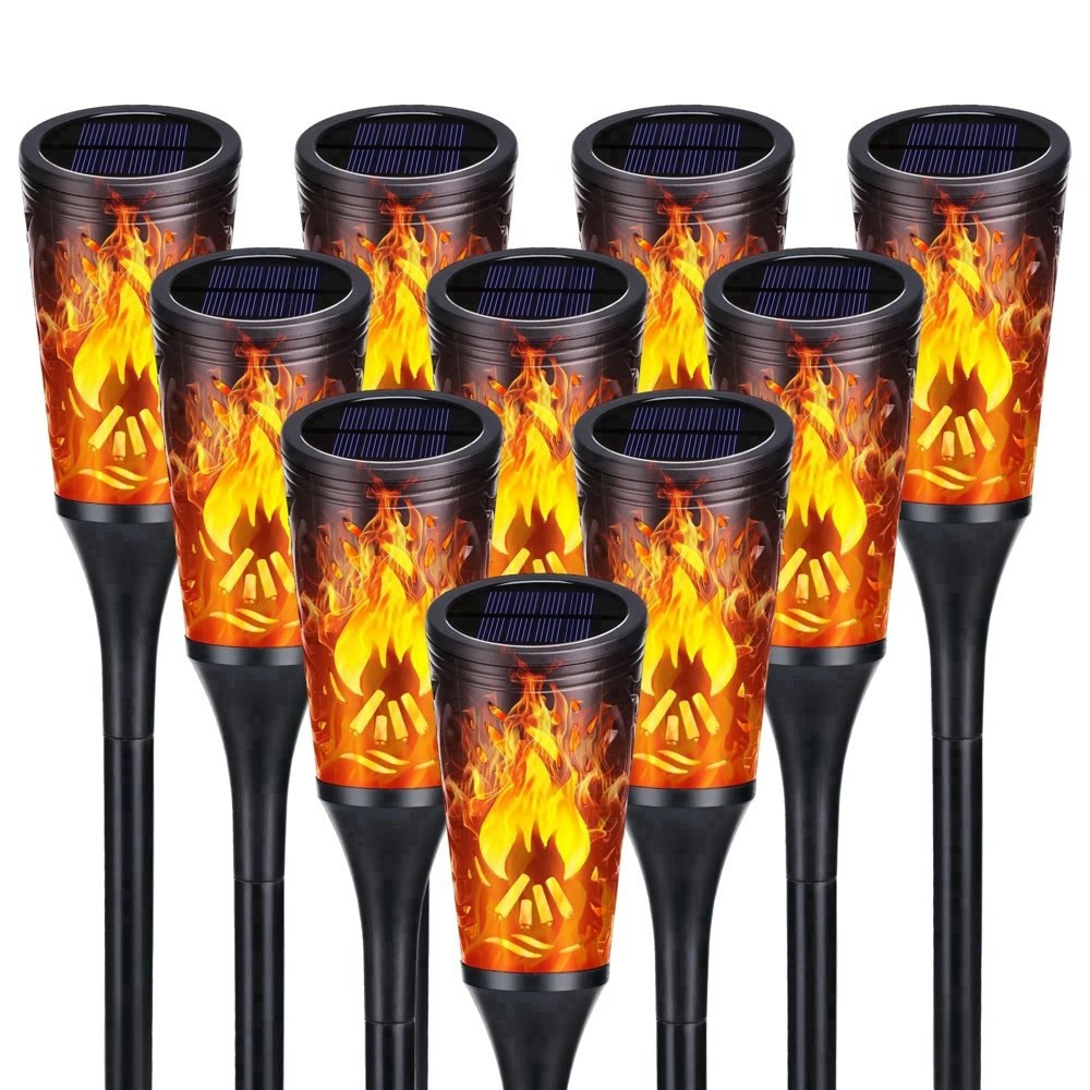 Toodour 10-Pack Solar Flickering Flame Torch Lights: $26.99 Toodour 10-Pack Solar Flickering Flame Torch Lights: $26.99