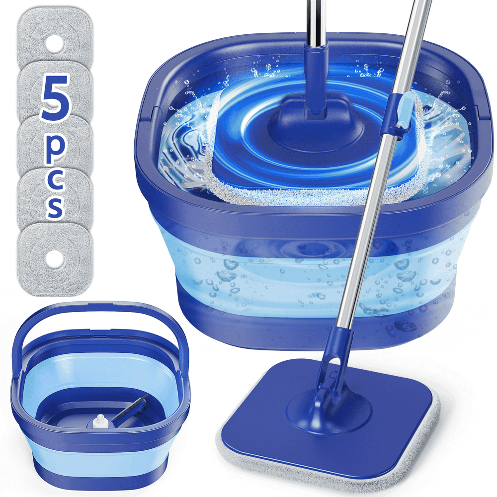 Sugarday Spin Mop and Bucket Set with 5 Microfiber Pads: $27.89 Sugarday Spin Mop and Bucket Set with 5 Microfiber Pads: $27.89