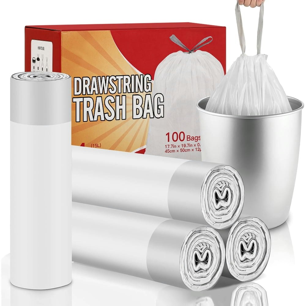 GPED 4-Gallon Drawstring Trash Bags 100-Count: $12.99 GPED 4-Gallon Drawstring Trash Bags 100-Count: $12.99