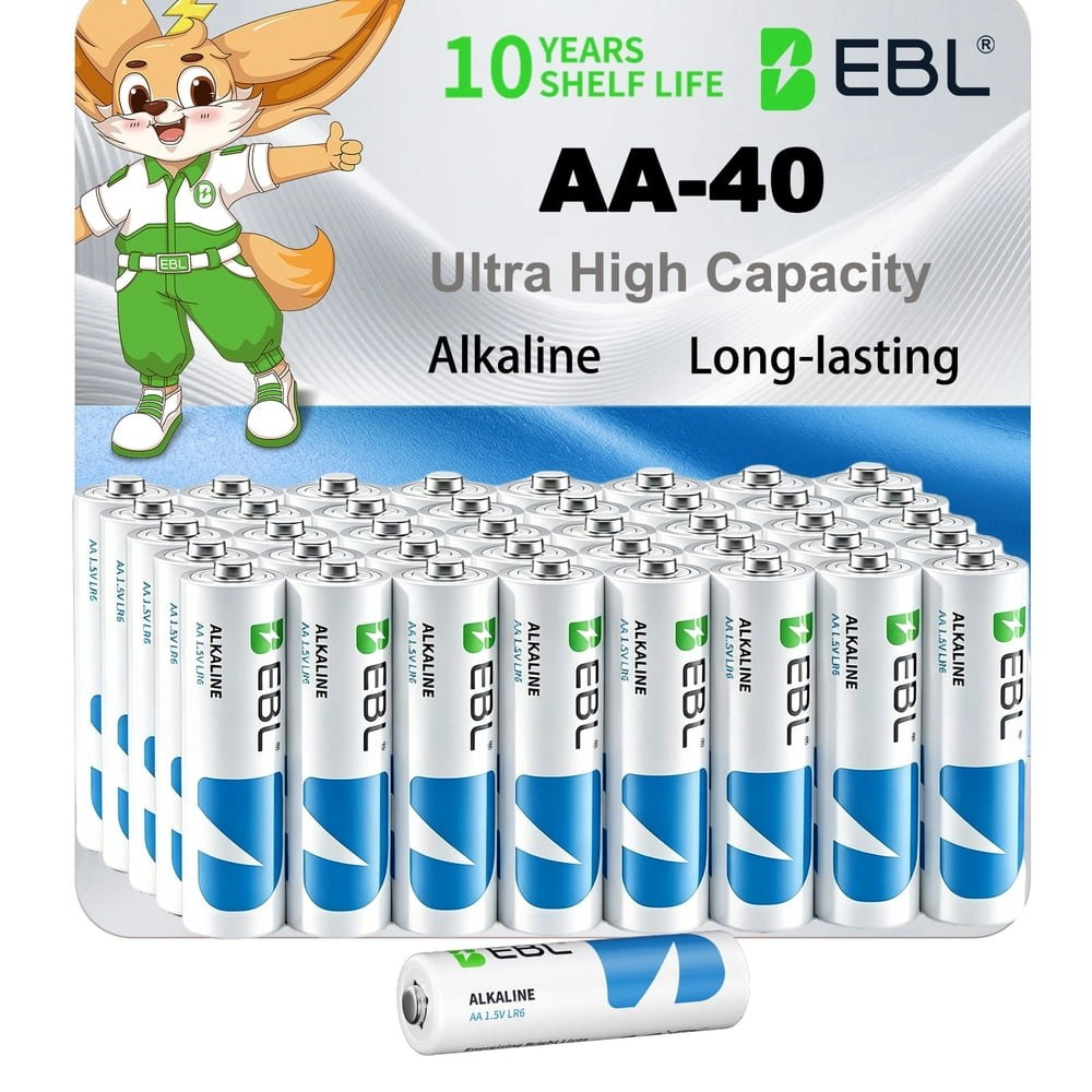 EBL AA Alkaline Batteries 40-Pack: $15.95