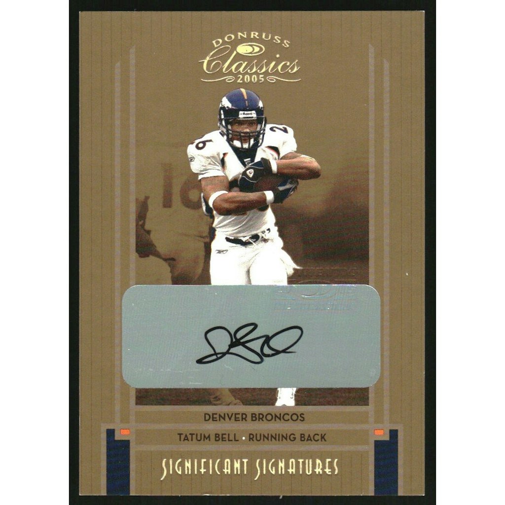 2005 Donruss Classics Significant Signatures Bronze Tatum Bell Serial Numbered Trading Card: $12